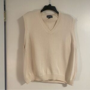 Vintage LL Bean Knit Sweater Vest Womens Size XL 100% Cotton Sleeveless Chic